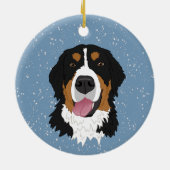 Persoonlijke kerstmis van Bernese Mountain Dog Keramisch Ornament (Achterkant)