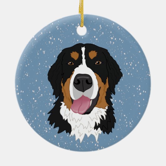 Persoonlijke kerstmis van Bernese Mountain Dog Keramisch Ornament (Achterkant)