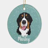 Persoonlijke kerstmis van Bernese Mountain Dog Keramisch Ornament (Links)