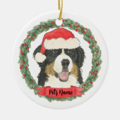 Persoonlijke kerstmis van Bernese Mountain Dog Keramisch Ornament (Voorkant)
