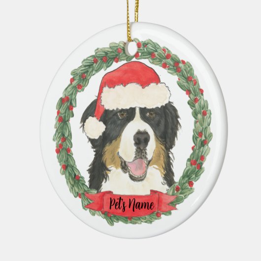 Persoonlijke kerstmis van Bernese Mountain Dog Keramisch Ornament (Links)