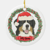 Persoonlijke kerstmis van Bernese Mountain Dog Keramisch Ornament (Achterkant)