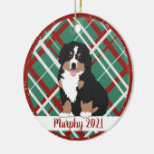 Persoonlijke kerstmis van Bernese Mountain Dog Keramisch Ornament (Links)