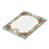 Persoonlijke Kerstmis Van De Balie Van Naam Notitieblok (Linkerzijde)