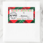 Persoonlijke Kerstmis van de kerstman Rechthoekige Sticker (Tas)