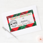 Persoonlijke Kerstmis van de kerstman Rechthoekige Sticker (Envelop)