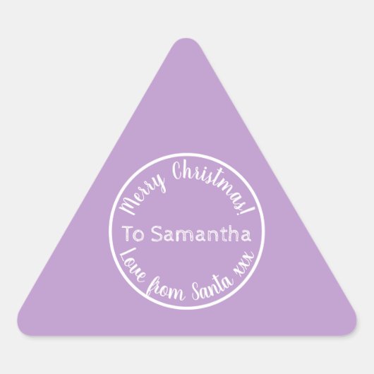Persoonlijke Kerstmis van Kerstman Lilac Sticker (Voorkant)