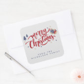 Persoonlijke kerstmis vierkante sticker (Envelop)