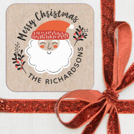 Persoonlijke kerstmis vierkante sticker