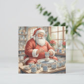 Persoonlijke Kerstmis Vintage Aardewerk Kerstman F (Staand voorkant)
