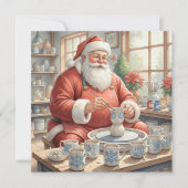 Persoonlijke Kerstmis Vintage Aardewerk Kerstman F (Voorkant)