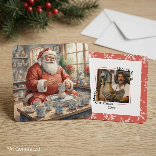Persoonlijke Kerstmis Vintage Aardewerk Kerstman F