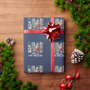 Persoonlijke Kerstmis Vintage Kerstman Sneeuwman Cadeaupapier