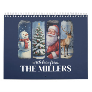 Persoonlijke Kerstmis Vintage Kerstman Sneeuwman Kalender