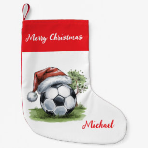 Persoonlijke Kerstmis Voetbal met hoed kerstman Kleine Kerstsok