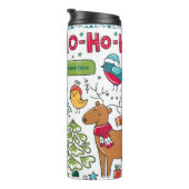 Persoonlijke Kerstmis Volkskunst Doodles Decoratie Thermosbeker (Geroteerd rechts)