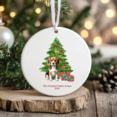 Persoonlijke Kerstmis voor Beagle Hond Keramisch Ornament