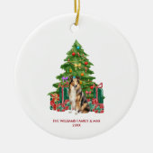 Persoonlijke Kerstmis voor Collie Hond Keramisch Ornament (Voorkant)