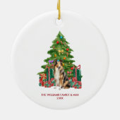 Persoonlijke Kerstmis voor Collie Hond Keramisch Ornament (Achterkant)