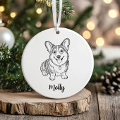 Persoonlijke Kerstmis voor Corgi-hond Keramisch Ornament
