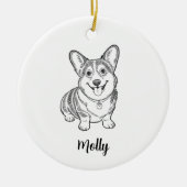 Persoonlijke Kerstmis voor Corgi-hond Keramisch Ornament (Voorkant)