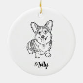 Persoonlijke Kerstmis voor Corgi-hond Keramisch Ornament (Achterkant)