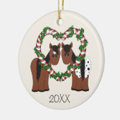 Persoonlijke kerstmis voor Cute Horse Couple Keramisch Ornament (Links)