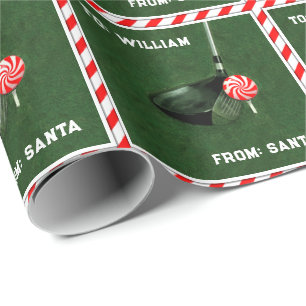 Persoonlijke Kerstmis voor Golfers Cadeaupapier