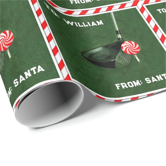 Persoonlijke Kerstmis voor Golfers Cadeaupapier (Rol Hoek)