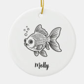 Persoonlijke Kerstmis voor Goudvis Keramisch Ornament (Voorkant)