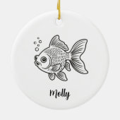 Persoonlijke Kerstmis voor Goudvis Keramisch Ornament (Achterkant)