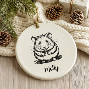 Persoonlijke Kerstmis voor Hamster Keramisch Ornament