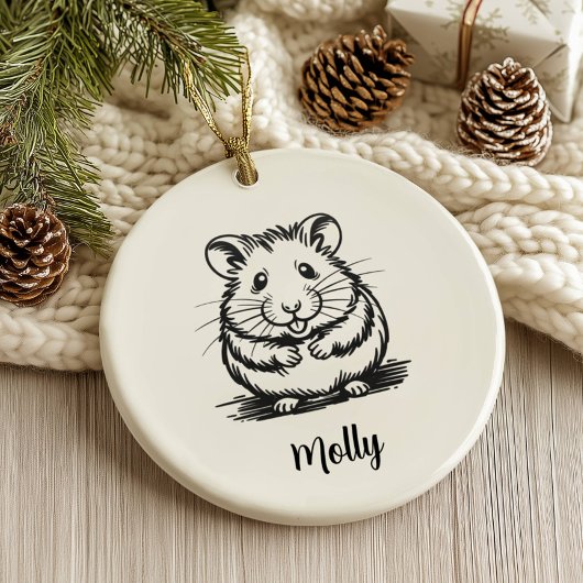 Persoonlijke Kerstmis voor Hamster Keramisch Ornament