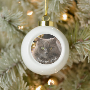 Persoonlijke Kerstmis voor Huisdier Kat Hond Keramische Bal Ornament