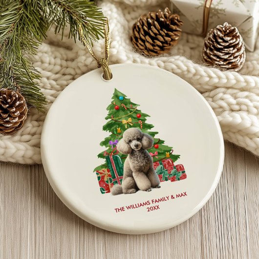 Persoonlijke Kerstmis voor Poodles Keramisch Ornament