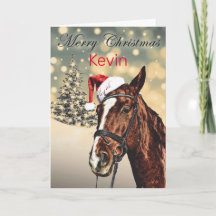Persoonlijke Kerstmis Vrolijk Kerstfeest Paard Kaa