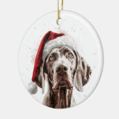 Persoonlijke Kerstmis Weimaraner Hond Keramisch Ornament (Links)