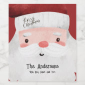 Persoonlijke kerstmis wijn etiket (Enkel label)