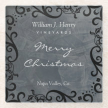 Persoonlijke Kerstmis Zwarte Scroll Wijn Glas