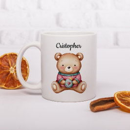 Persoonlijke Kerstmok Met Een Knuffel Beer Koffiemok