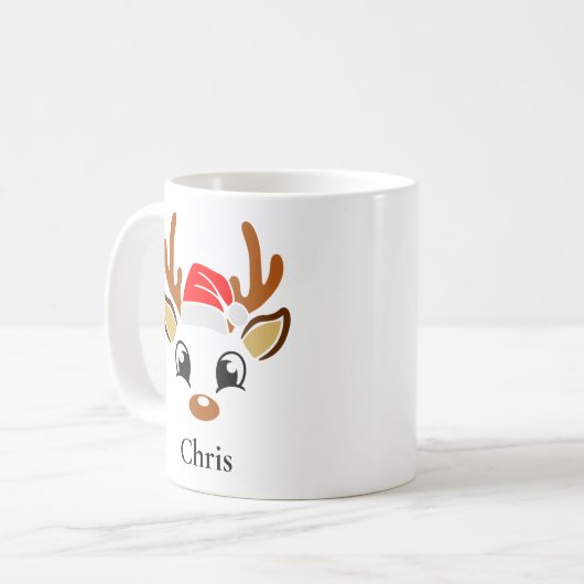 Persoonlijke kerstMok voor kerstmis in Santa Hat R Koffiemok (Voorkant links)