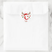 Persoonlijke Kerstmonogram C Kerstmannenhoed Ronde Sticker (Tas)