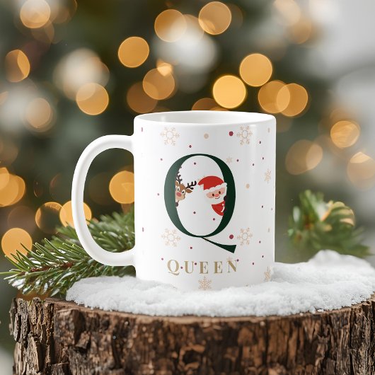 Persoonlijke Kerstmonogram Q Mok