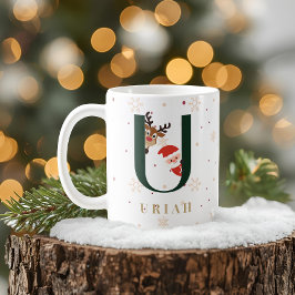 Persoonlijke Kerstmonogram U Mok