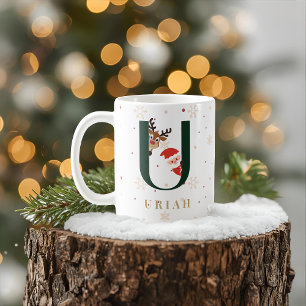 Persoonlijke Kerstmonogram U Mok
