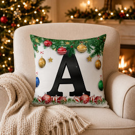 Persoonlijke Kerstmonogram Worp Kussen