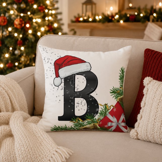 Persoonlijke Kerstmonogram Worpkussen Kussen (Creator heeft geüpload)