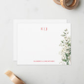 Persoonlijke Kerstmonogrammen voor Koppels  Notitiekaartje (Voorkant / Achterkant in situ)