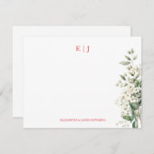 Persoonlijke Kerstmonogrammen voor Koppels  Notitiekaartje (Voorkant / Achterkant)