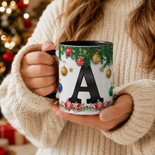 Persoonlijke Kerstmonogrammok Mok